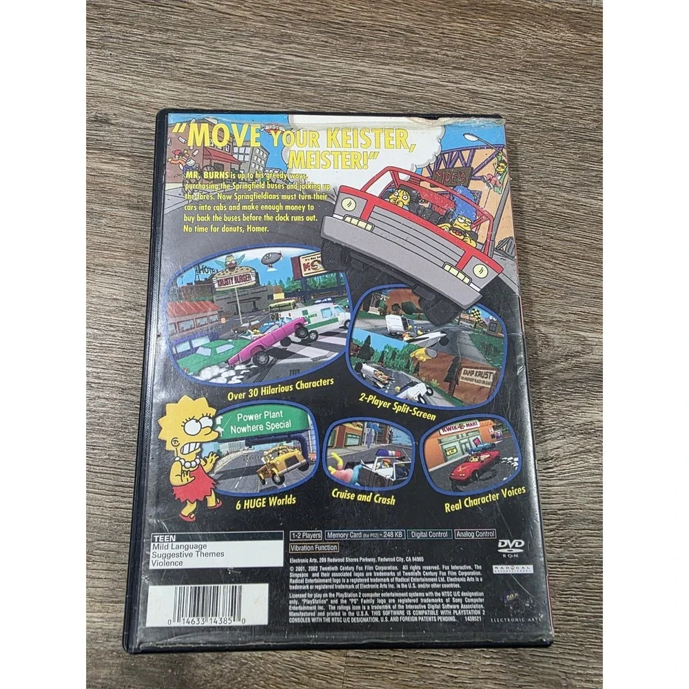 The Simpsons Road Rage Greatest Hits (Sony PlayStation 2, PS2) No Manual